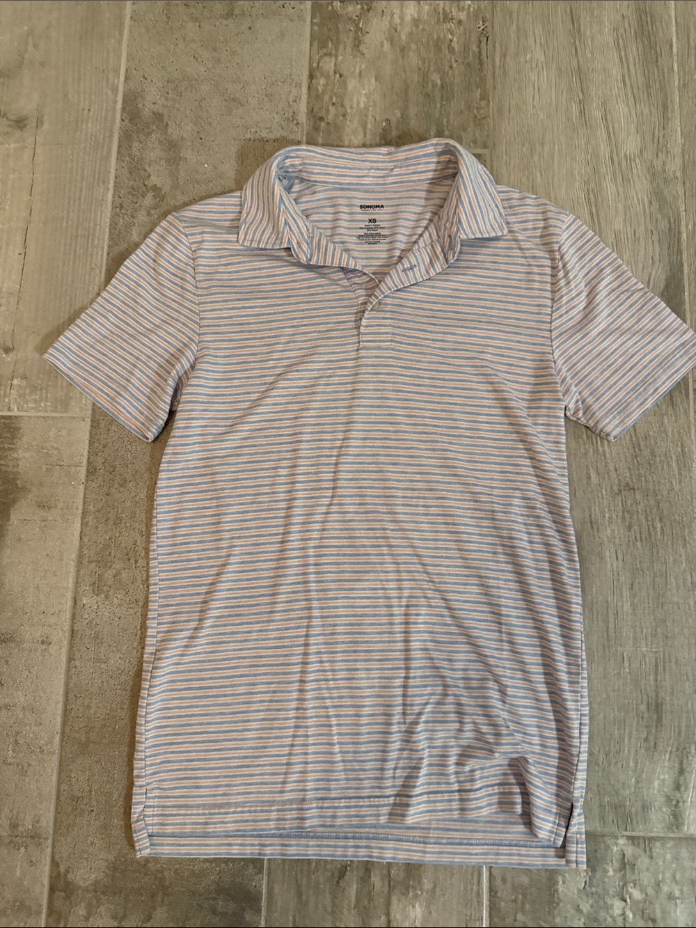 Sonoma Light Blue & White Striped Polo